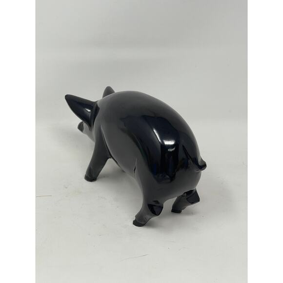 Large Heavy Hand Carved Onyx Marble Natural Stone PIG HOG STATUE FIGURINE 6" - Picture 5 of 10